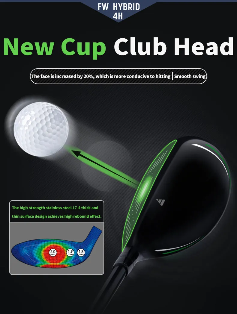 PGM MTG033 left handed mens custom golf clubs complete set gold titanium professional golf clubs