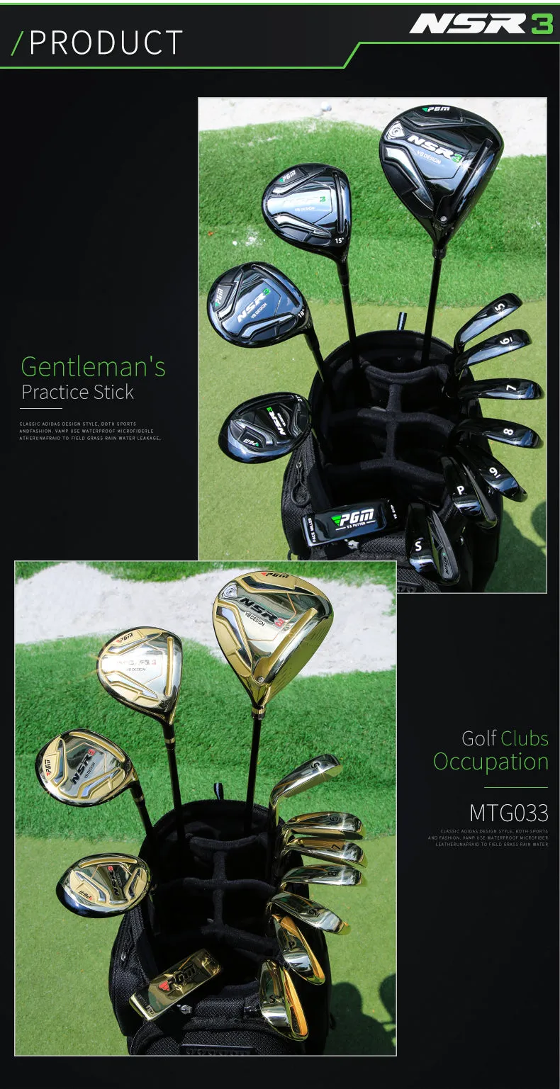 PGM MTG033 left handed mens custom golf clubs complete set gold titanium professional golf clubs