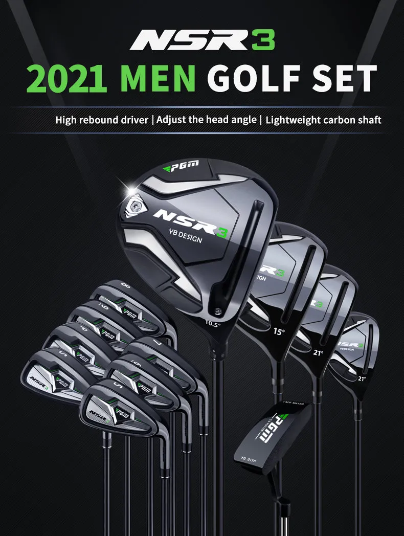 PGM MTG033 left handed mens custom golf clubs complete set gold titanium professional golf clubs