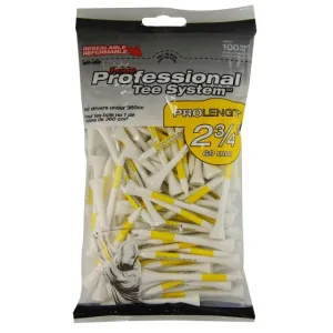 Pride Professional Tee System Golf Tees Yellow 2 3/4"" x 100 Tees