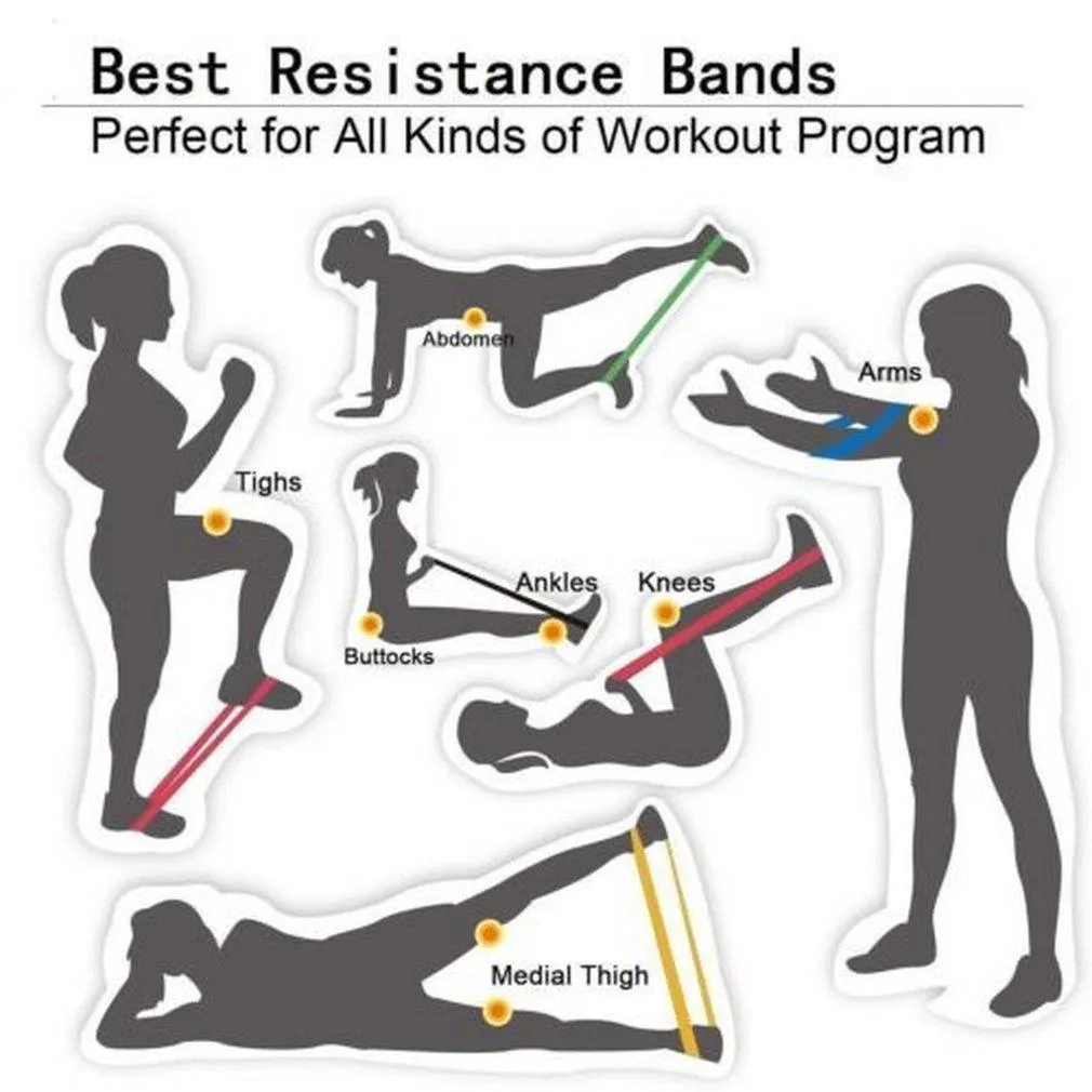 Resistance Bands Exercise Elastic loops Set (Complete kit of 5)
