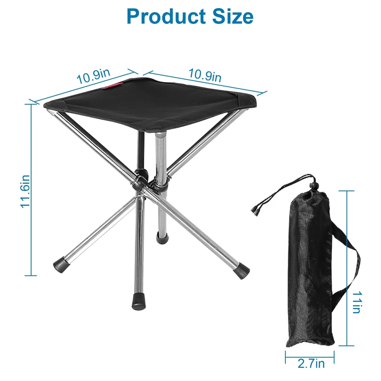 Retractable Portable Folding Chair Easy Set Up Backpacking Stool
