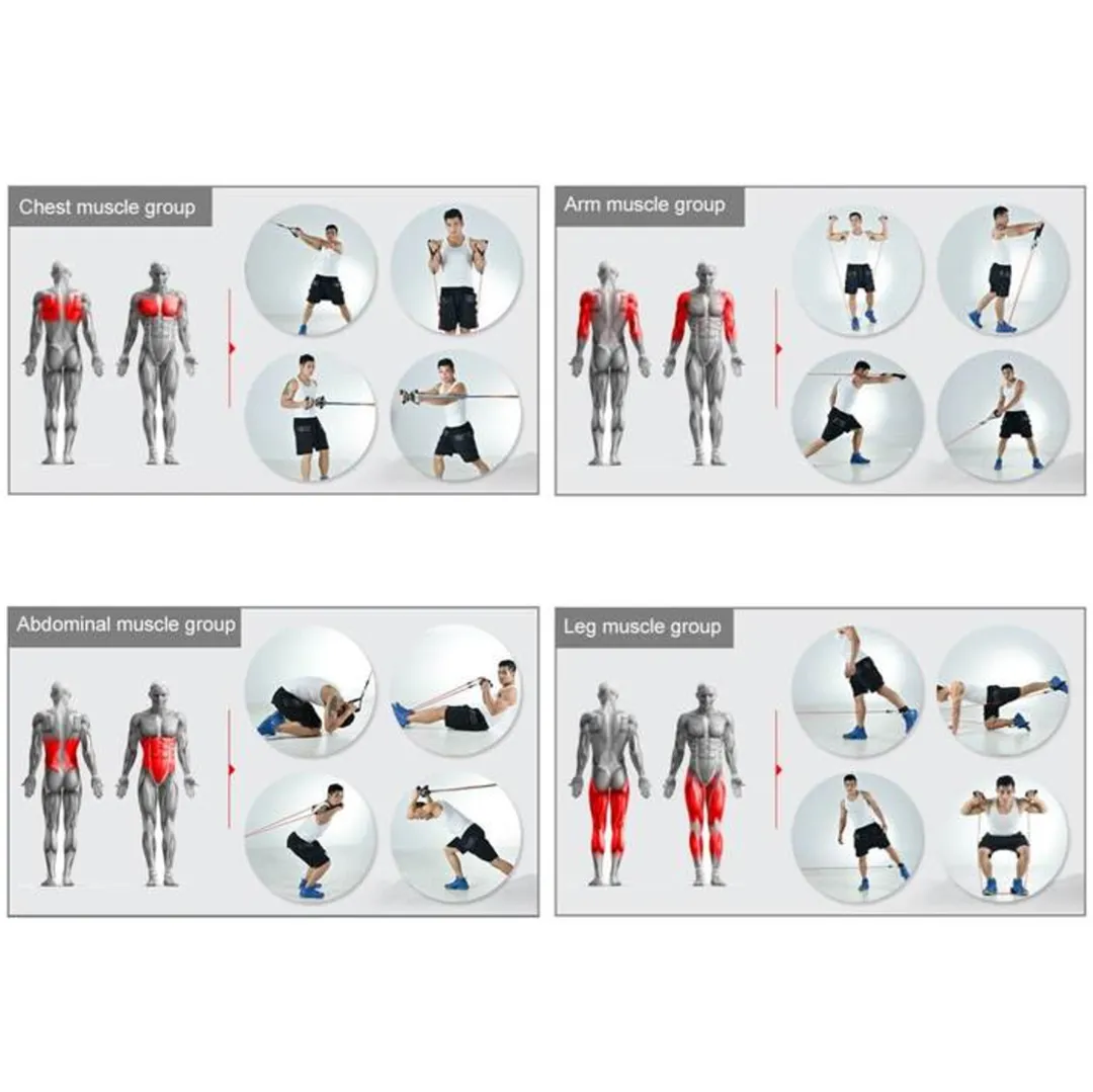 Set 11PC Resistance Bands Set