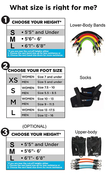 ·Wearbands Training System : 3 Lower-body-levels·