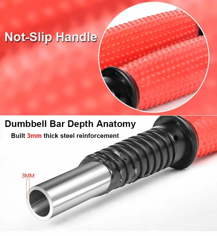 Weight Dumbbell Set Adjustable Gym Barbell Plates Body Workout