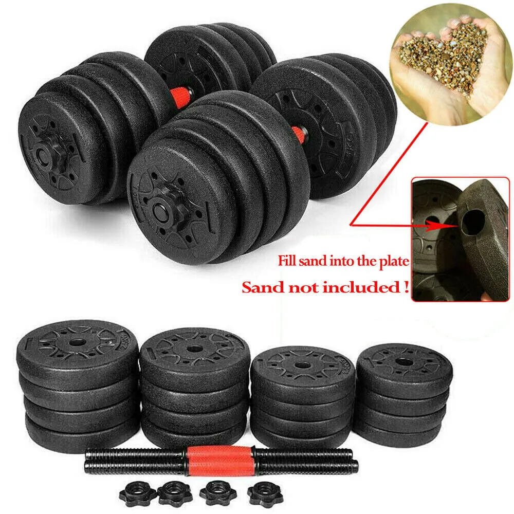 Weight Dumbbell Set Adjustable Gym Barbell Plates Body Workout