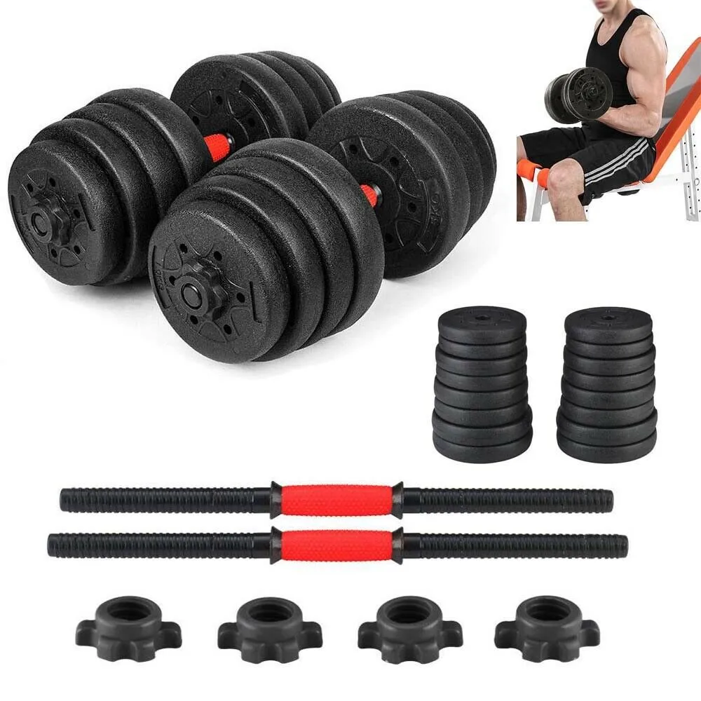 Weight Dumbbell Set Adjustable Gym Barbell Plates Body Workout