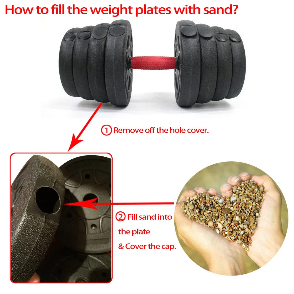 Weight Dumbbell Set Adjustable Gym Barbell Plates Body Workout