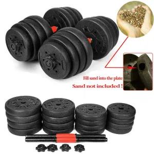 Weight Dumbbell Set Adjustable Gym Barbell Plates Body Workout