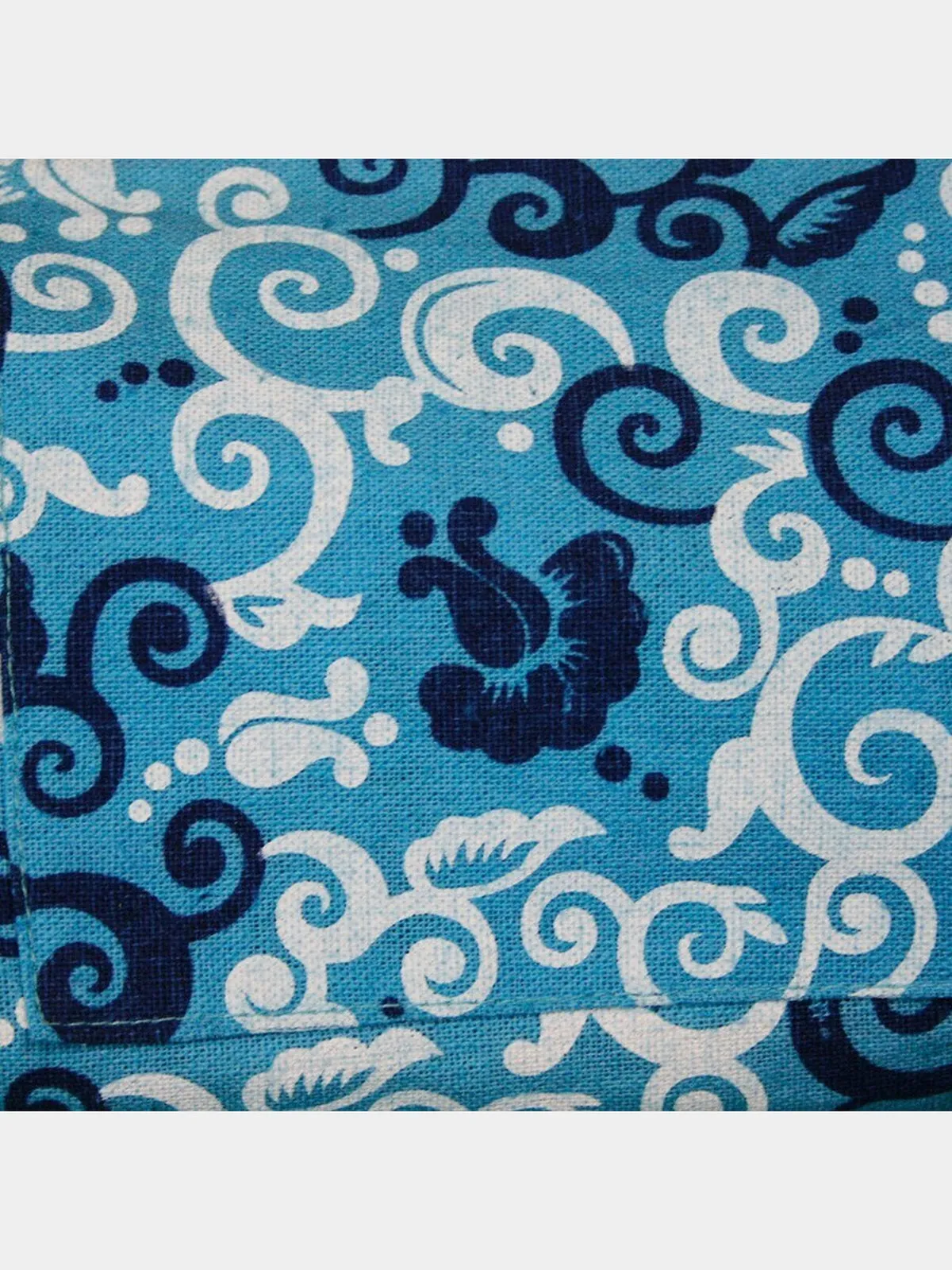 Yoga Mat Bag in Blue Floral Scroll Print